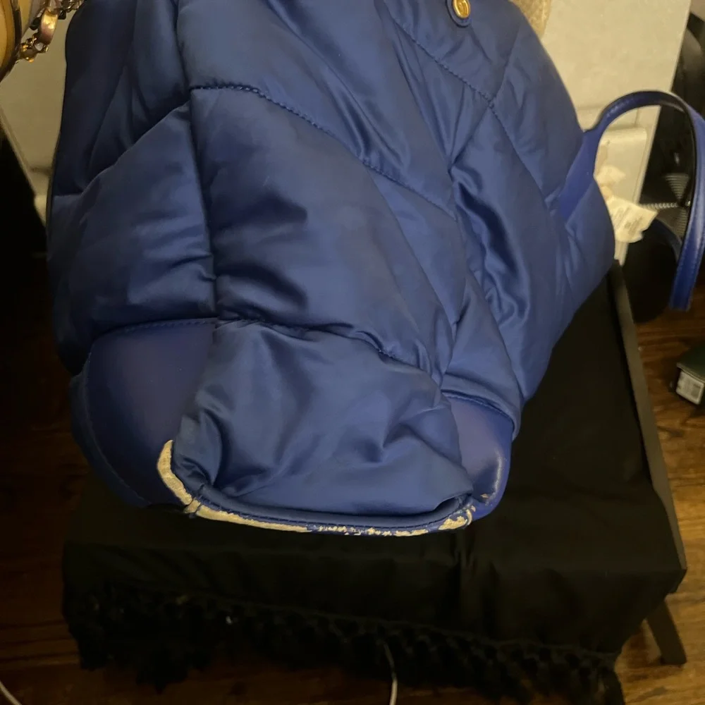 Tory Burch Royal Blue Quilted Tote - Picture 5 of 7